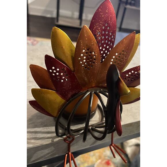 Turkey Shaped Rustic Metal Candle Tea Light Holder - Picture 5 of 12